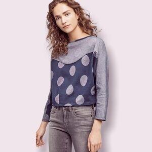 Anthropologie Postage Metallic Polka Dot Sweatshirt Small